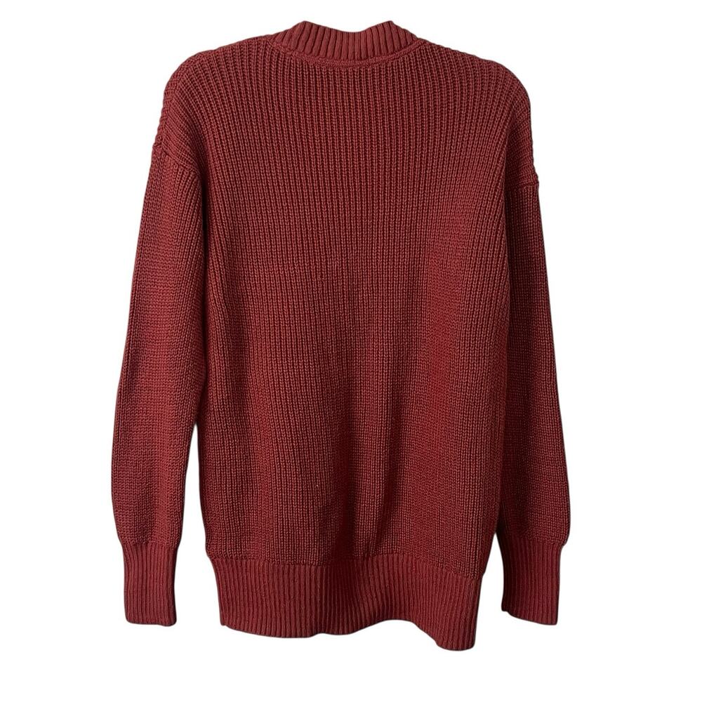 Faherty Cozy Boyfriend Cardigan Women's Size M Ribbed Jackson V Neck Henna NEW - Picture 4 of 8